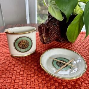 Vintage MCM Eschenbach Bavaria Toothpick Holder and Side Plate